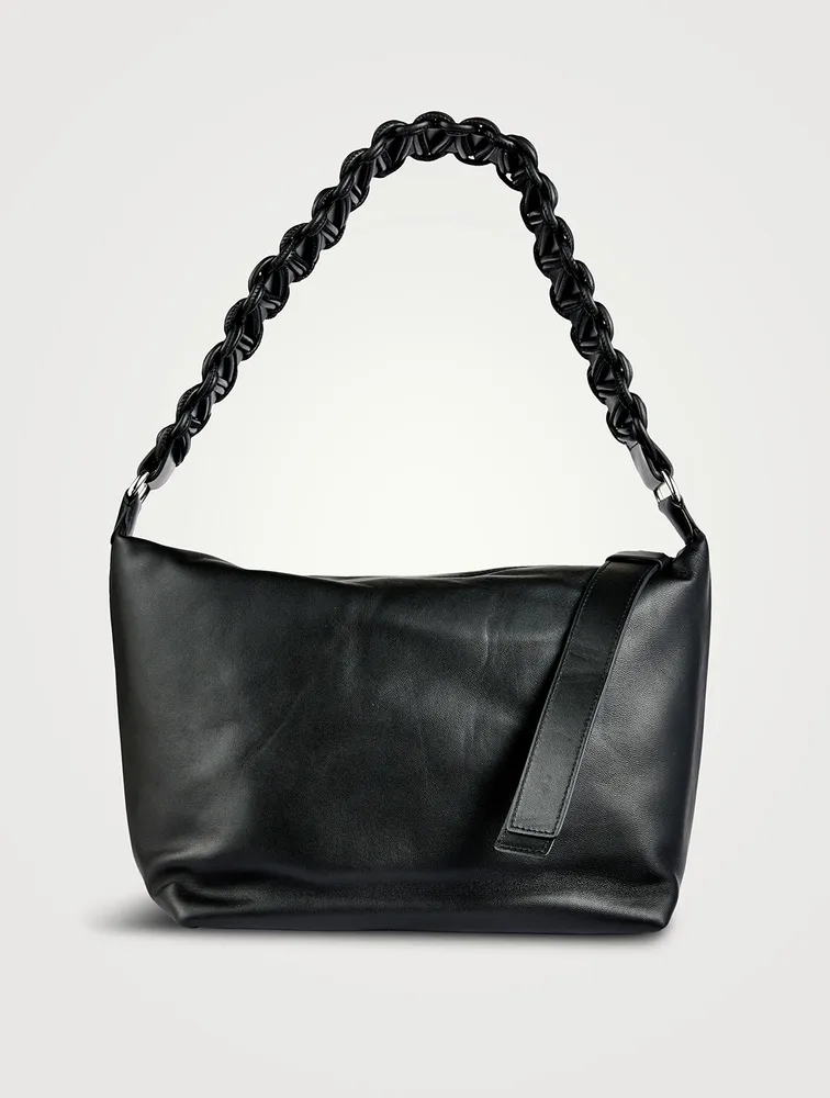 XL Lattice Leather Shoulder Bag