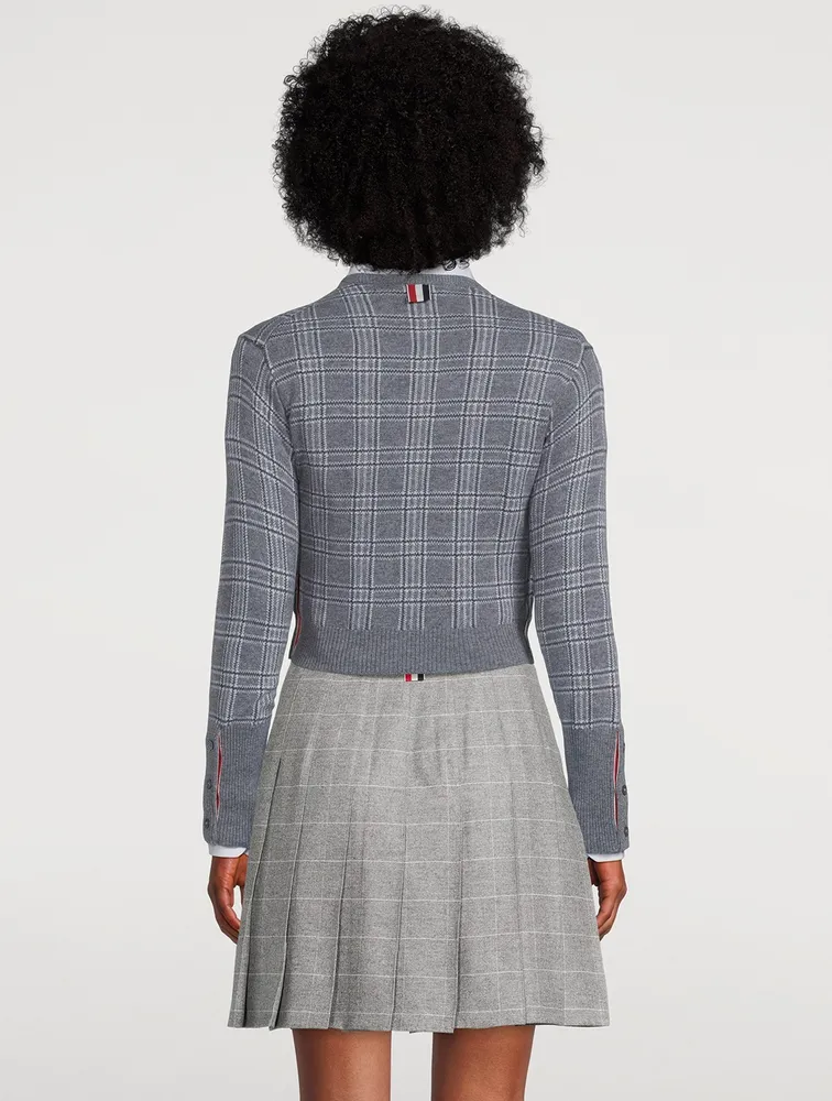 Cropped Cashmere Cardigan Prince Of Wales Check