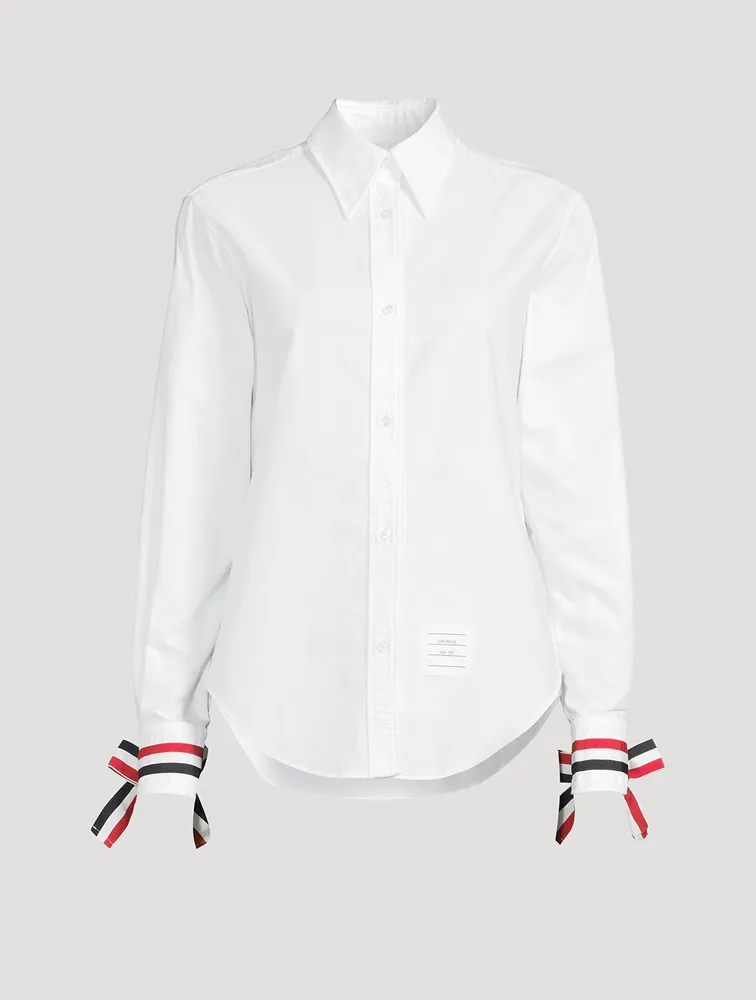 Cotton Oxford Shirt With Scarf Cuff