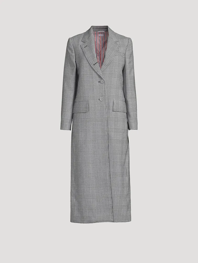 Prince Of Wales Check Wool Coat