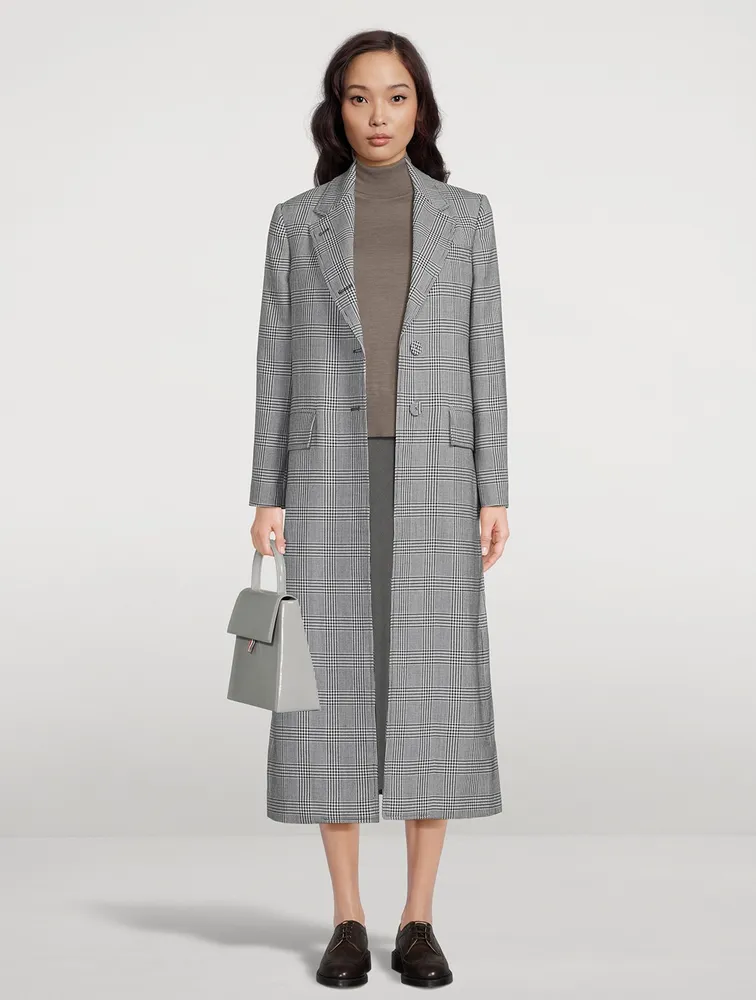 Prince Of Wales Check Wool Coat