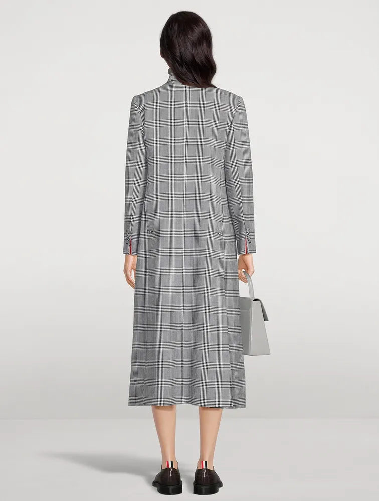 Prince Of Wales Check Wool Coat