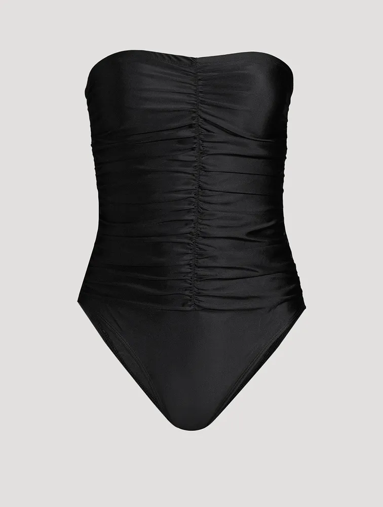 Strapless Ruched One-Piece Swimsuit