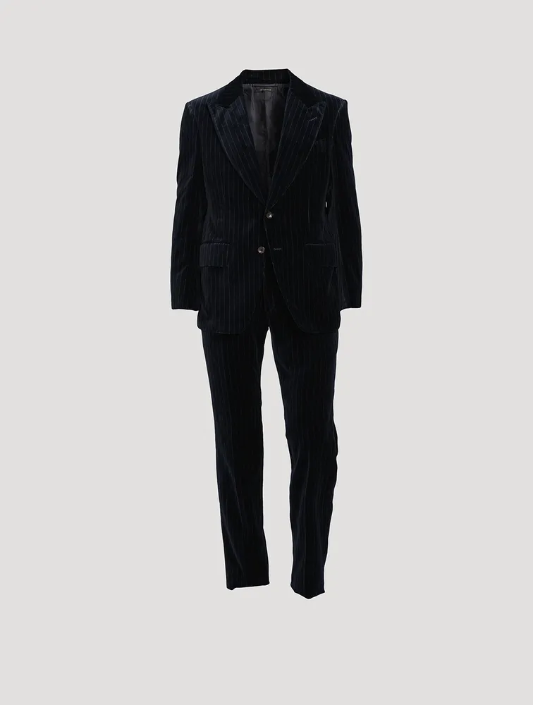 Atticus Pinstripe Velvet Two-Piece Suit