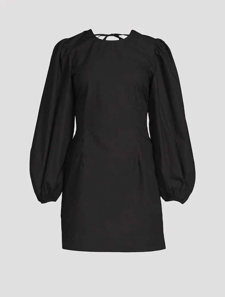Open-Back Poplin Mini Dress