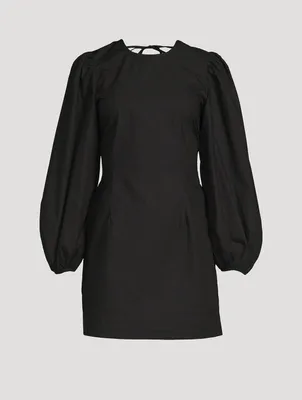 Open-Back Poplin Mini Dress