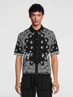 Cotton Short-Sleeve Shirt Bandana Print