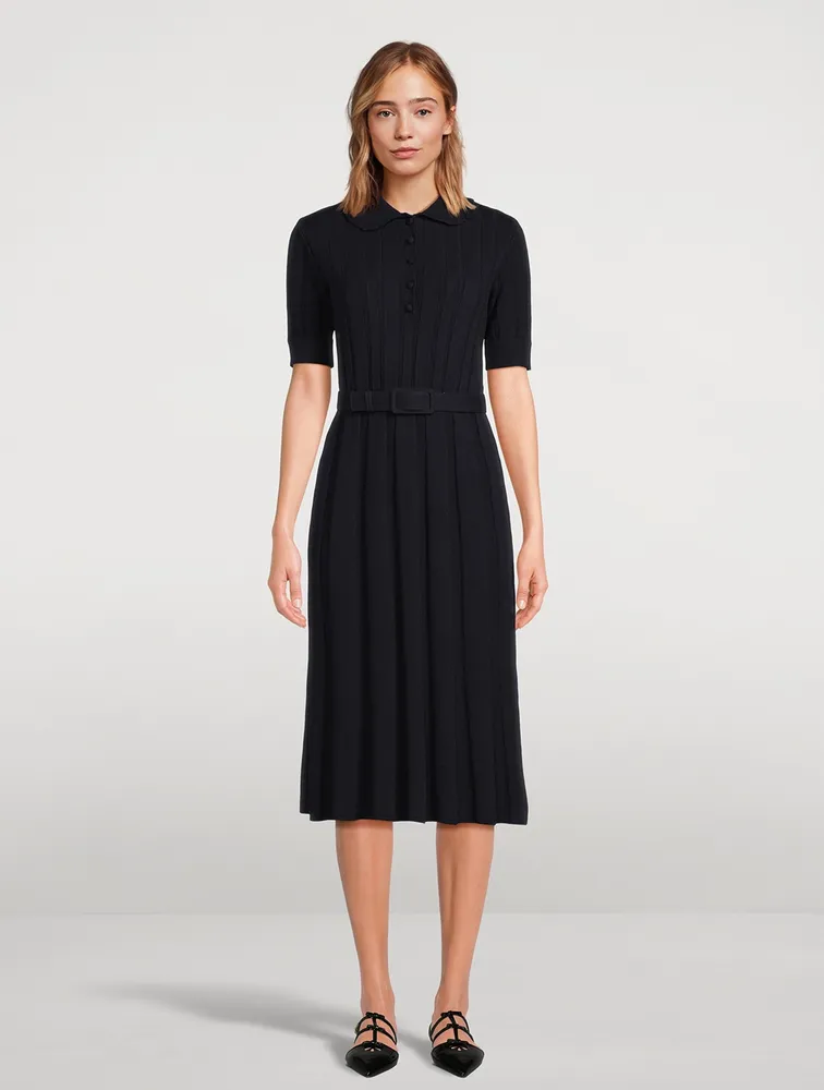 Boiled Merino Polo Midi Dress