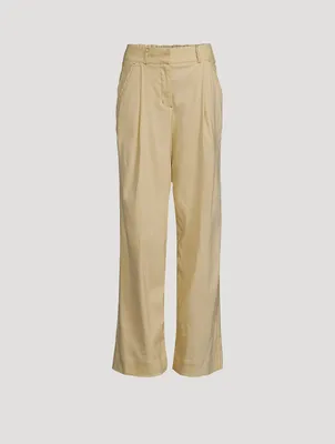 Tavar Linen-Blend Wide-Leg Pants