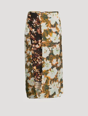 Spa Silk-Blend Midi Skirt