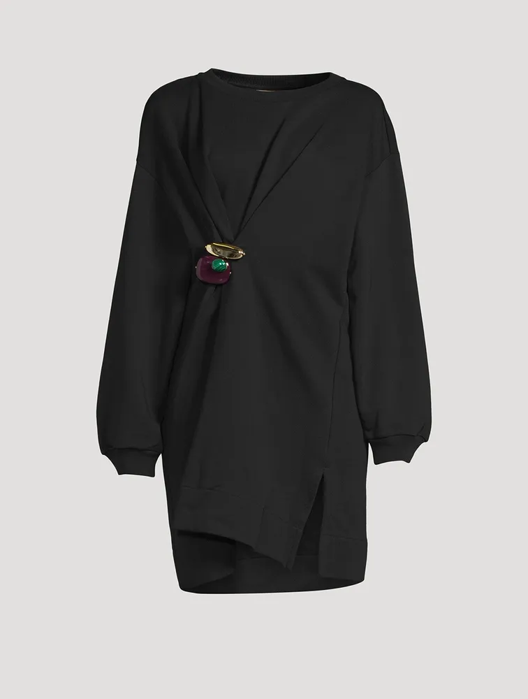 Halka Embellished Draped Sweatshirt