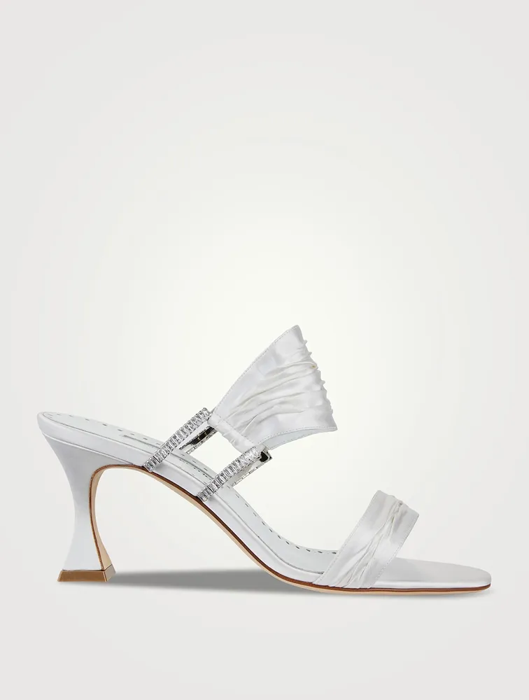 Chinap Gathered Satin Mules