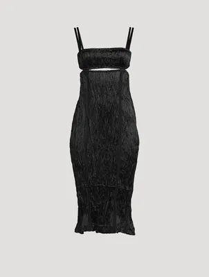Crinkle Satin Slip Dress
