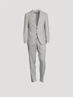 Wool And Cashmere Two-Piece Suit Pinstripe Print