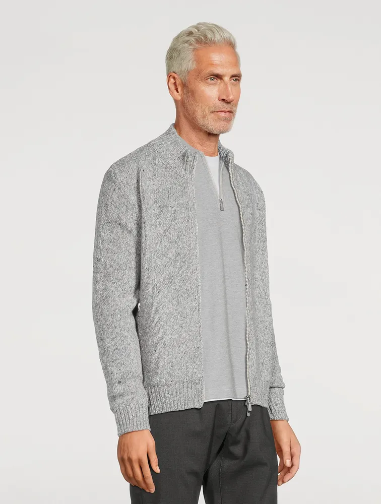 Wool And Cashmere Zip Sweater