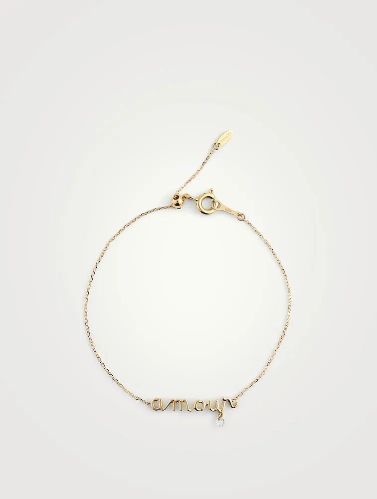 Around The Words 18K Gold Amour Bracelet With Diamond