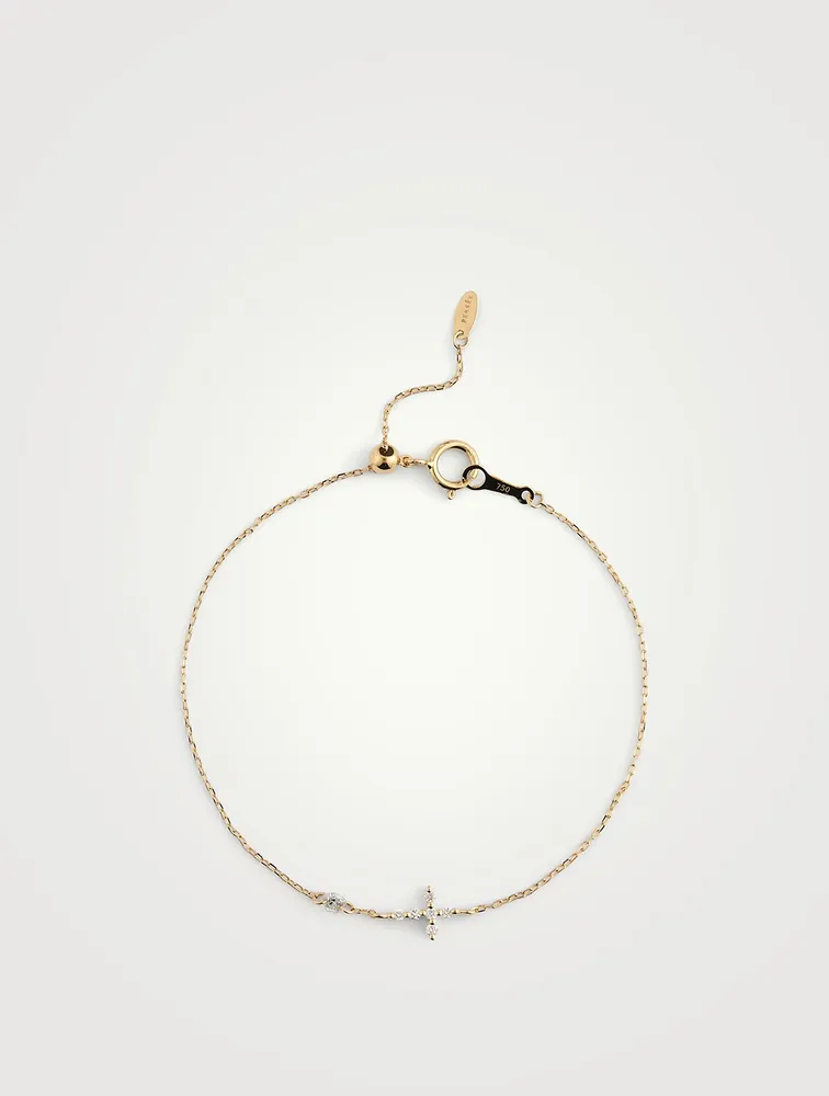 Symbols 18K Gold Bracelet Cross Bracelet With Diamond