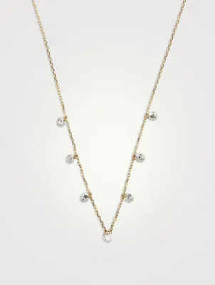 Danaé 18K Gold Necklace Dangle Necklace With Seven Diamonds