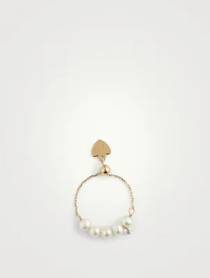 Perlée Aphrodite 18K Gold Ring Ring With Pearls And Diamond