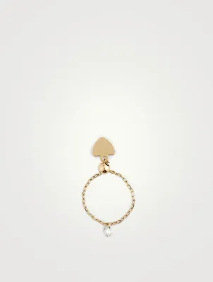 Danaé 18K Gold Chain Ring With Diamond