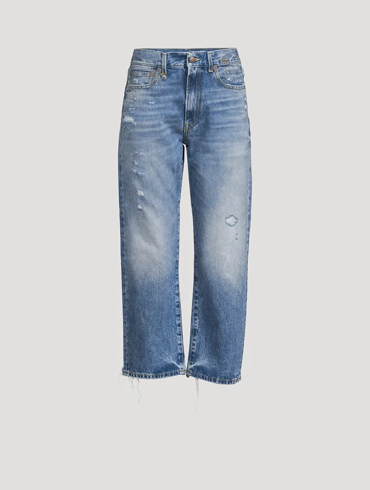 Boyfriend Relaxed-Leg Jeans With Rips
