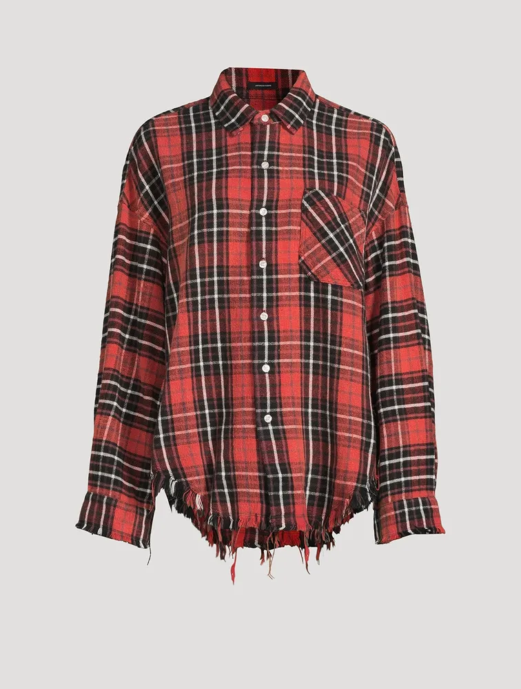 Boxy Work Shirt Plaid Print