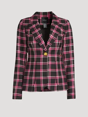 Duchess Wool Blazer Plaid Print