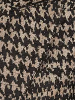 Hutton Metallic Blazer Plaid Print