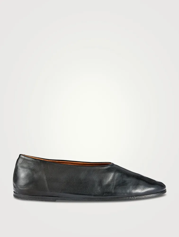 Coltellaccio Leather Ballerina Flats