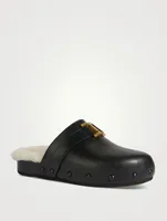 Marcie Shearling-Lined Leather Clogs