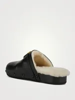 Marcie Shearling-Lined Leather Clogs