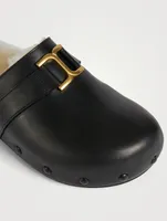 Marcie Shearling-Lined Leather Clogs