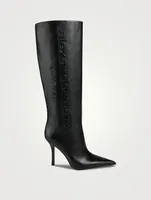 Delphine Embossed Leather Knee-High Boots