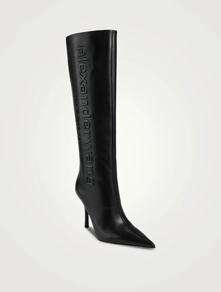 Delphine Embossed Leather Knee-High Boots