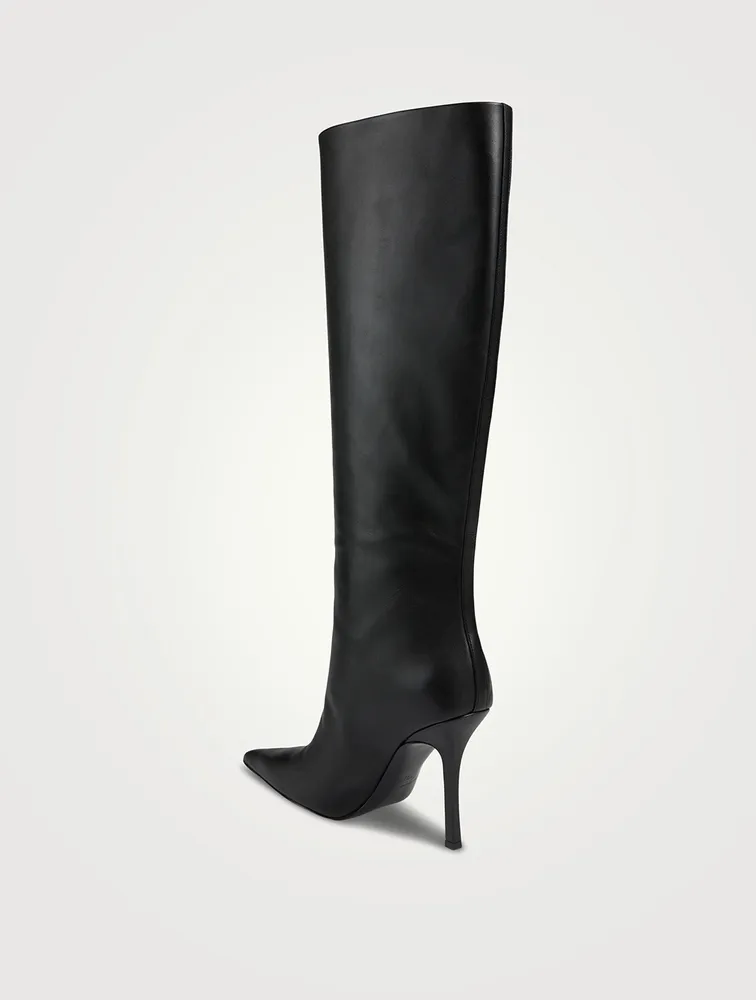Delphine Embossed Leather Knee-High Boots
