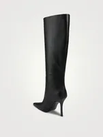 Delphine Embossed Leather Knee-High Boots