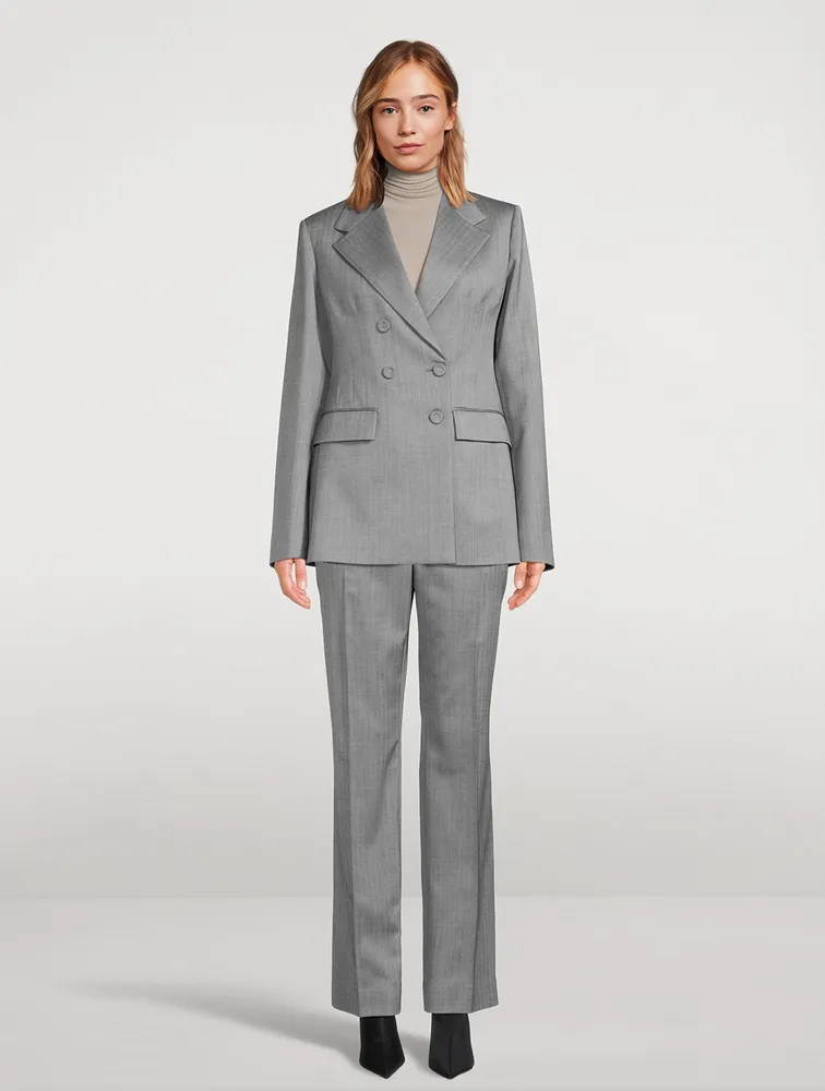 Wool Straight-Leg Pants