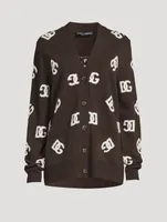 Logo Jacquard Cashmere Cardigan