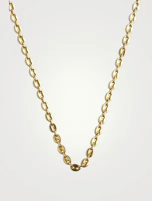 Vintage 18K Gold Flat Mariner Chain Necklace