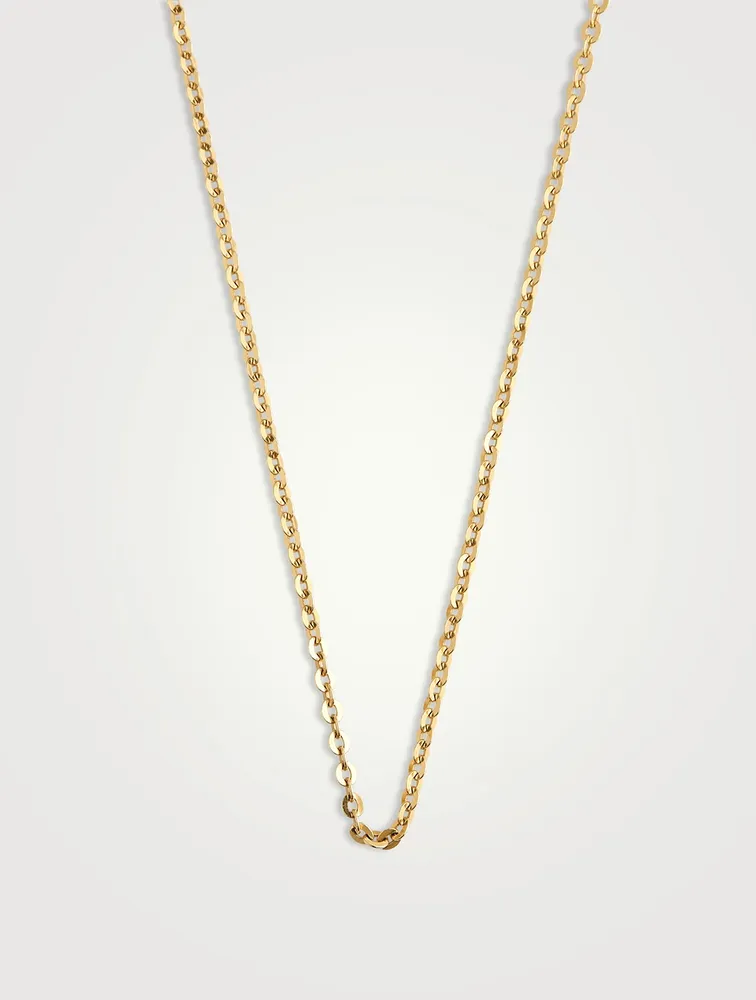 18K Gold Unoaerre Flat Cable Chain Necklace