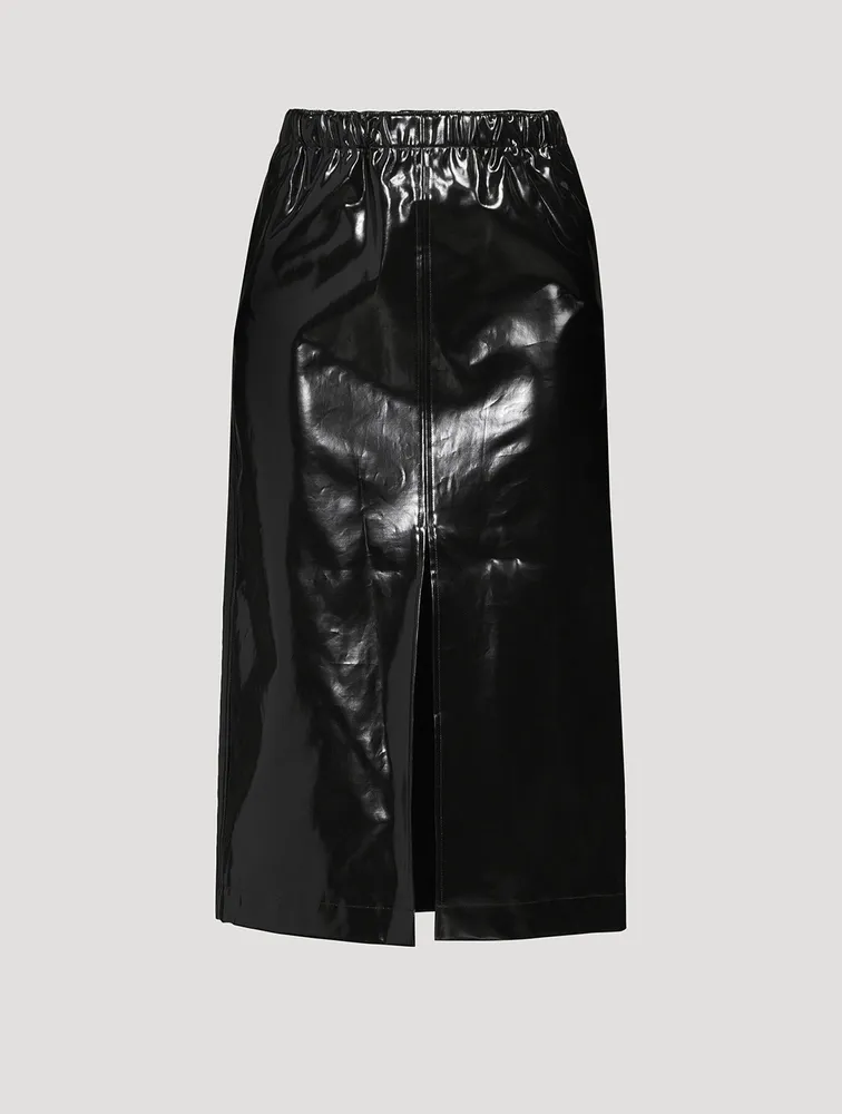 Patent Midi Skirt