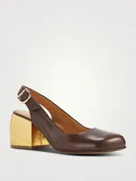 Leather Slingback Pumps