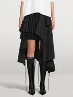 Wool-Blend Pleated Midi Skirt
