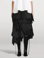 Wool-Blend Pleated Midi Skirt