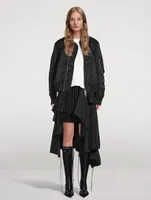 Wool-Blend Pleated Midi Skirt