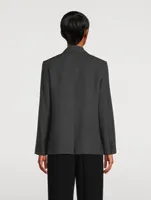 Wool-Blend Single-Breasted Blazer