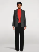 Wool-Blend Single-Breasted Blazer