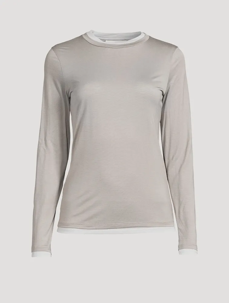Double-Layered Long-Sleeve T-Shirt