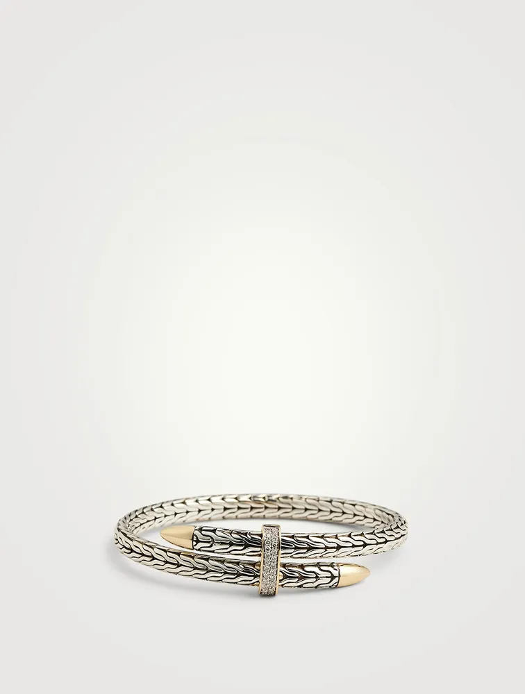Spear Pavé Flex Cuff Bracelet With Diamonds