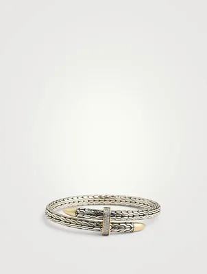 Spear Pavé Flex Cuff Bracelet With Diamonds